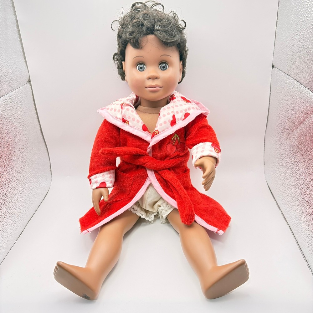 Our Generation Battat 18 in Doll Curly Dark Hair Blue Eyes Red‎ Cherry Robe 1998
